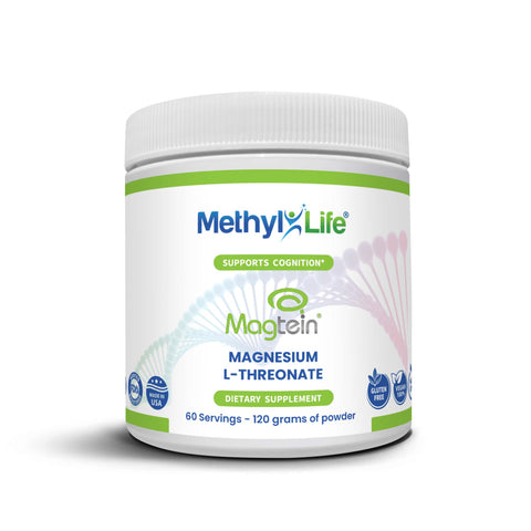 L-Threonate Magnesium: 120 grams Pure Magtein® - Natural Supplements for Brain Health - Methyl-Life® Supplements