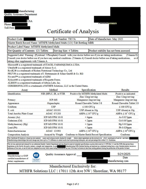 MTHFR Supplement: Methylfolate + B12 Chewable Multivitamin