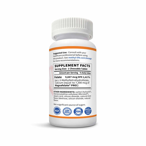 5 Methylfolate: 5-mthf L-Methylfolate 5 mg - Natural Supplements for Brain Health - Methyl-Life® Supplements