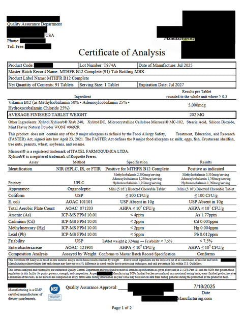 Methylation Vitamins: Methyl B12 & Methylfolate 5 MTHF - 3 Product Pack