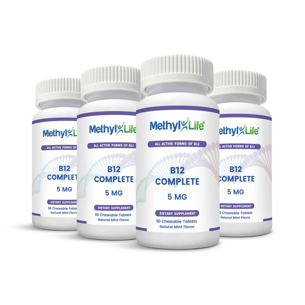 Wholesale 4-pack of Active B12 Complete - 4 bottles - Chewable Tablets - Methyl-Life
