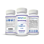 Active B12 Complete - 3 bottles showing all sides - Methyl-Life Supplements