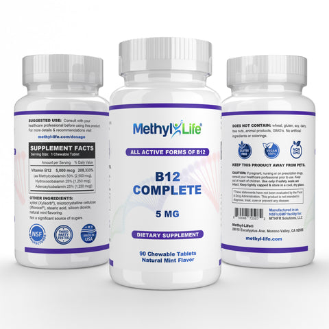 Methylated B Vitamins: MTHFR Folate, B12 Methylcobalamin & Cofactors for Mood Support