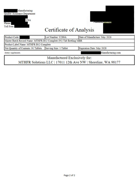 Vitamin B12 5000 mcg (Methylcobalamin B12 Complete) – 3 Bioactive Forms