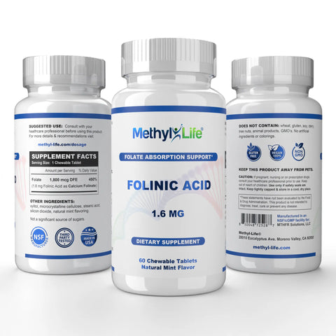 Folate 1.6 mg (Calcium Folinate) as Methyl-Life®’s Folinic Acid - Best Sellers - Methyl-Life® Supplements