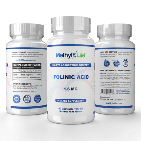 Folate 1.6 mg (Calcium Folinate) as Methyl-Life®’s Folinic Acid - Best Sellers - Methyl-Life® Supplements