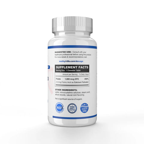 Folate 1.6 mg (Calcium Folinate) as Methyl-Life®’s Folinic Acid - Best Sellers - Methyl-Life® Supplements