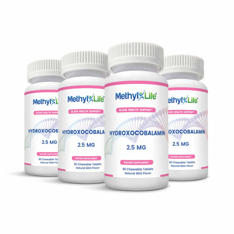 Wholesale: 4-pack of Hydroxy B12 Tablets - Methyl-Life® Supplements