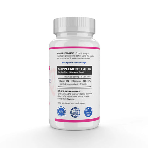 Vitamin B12 Tablets (Sublingual B12 as Bioavailable Hydroxy) – Supports Brain & Red Blood Cells