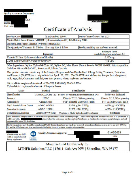 Sublingual B12: well-tolerated, bioavailable Hydroxy B12 Tablets