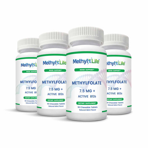 Wholesale:  4 pack of Methylfolate 7.5+ Active B12 - Methyl-Life® Supplements