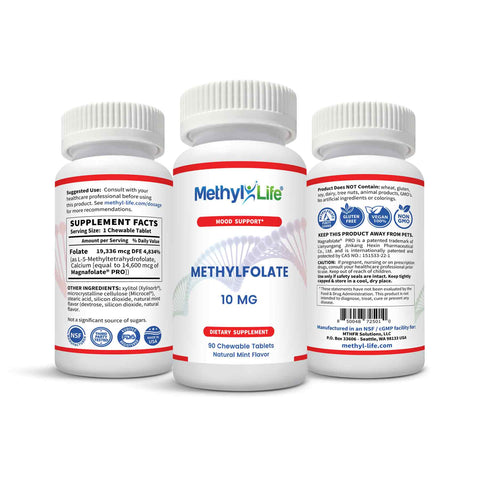 Methylated B Vitamins: MTHFR Folate, B12 Methylcobalamin & Cofactors for Mood Support - Methyl-Life® Supplements