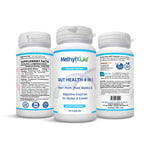 Gut Health 4 in 1 product 3 bottles showing all label sides