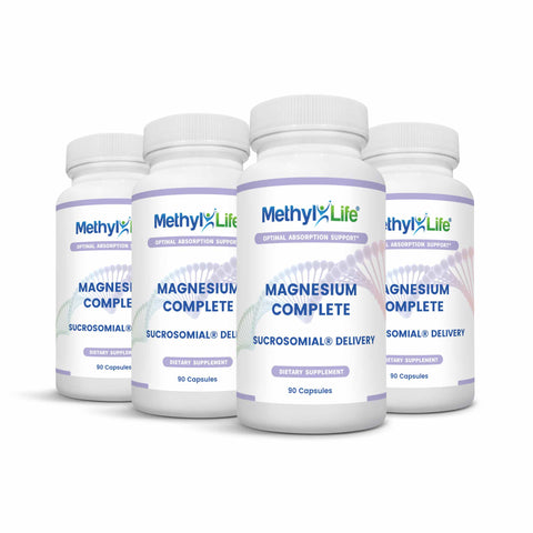 Wholesale (4 bottles) - Magnesium Complete - 1.5 month supply - 90 Caps - Methyl-Life® Supplements