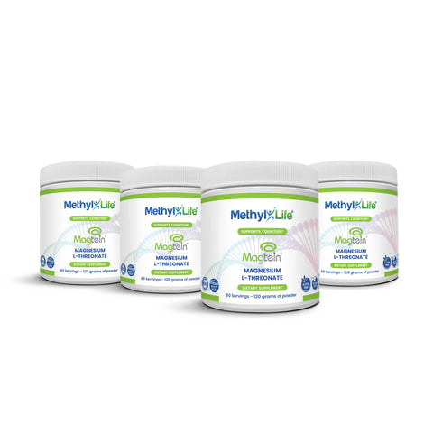 Wholesale - 4 pack Magtein® L-Threonate Magnesium - 2 month supply - 120 grams powder - Methyl-Life® Supplements