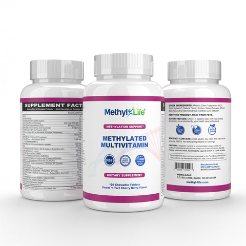 Chewable Methylated Multivitamin - L-Methylfolate + Active B12 - MTHFR/Pregnancy/Children