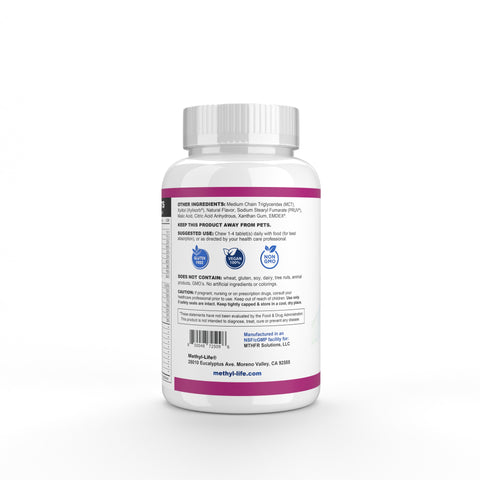 Chewable Methylated Multivitamin - L-Methylfolate + Active B12 - MTHFR/Pregnancy/Children