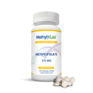 Purest Active L-Methylfolate 2.5 mg - bottle + 90 ct chew tablets - Methyl-Life