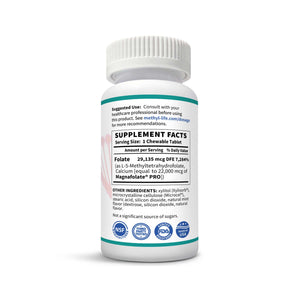 L-Methylfolate 15 mg - bottle supplement facts - Elevate Mood - Purest L-Methylfolate - 90 ct - Chewables - Methyl-Life