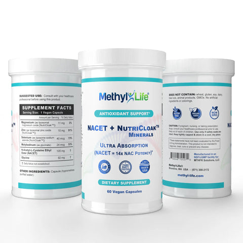 NACET + NutriCloak™ Minerals - Ultra Antioxidant Absorption - Best Sellers - Methyl-Life® Supplements