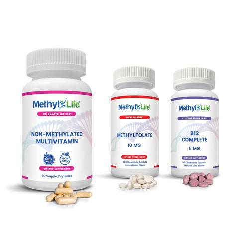 Methylated B Vitamins: MTHFR Folate, B12 Methylcobalamin & Cofactors for Mood Support - Methyl-Life® Supplements