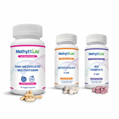 Methylation Vitamins: Methyl B12 & Methylfolate 5 MTHF - 3 Product Pack - Methyl-Life® Supplements