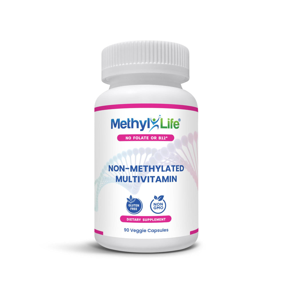 Non-Methylated Multivitamin with Cognitive Nutrients - bottle front - 90 Caps - 45 Servings - Methyl-Life Supplements