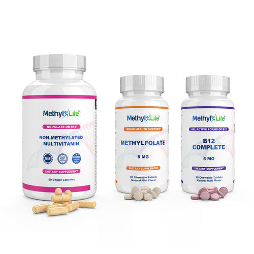 Methylation Vitamins: Methyl B12 & Methylfolate 5 MTHF - 3 Product Pack