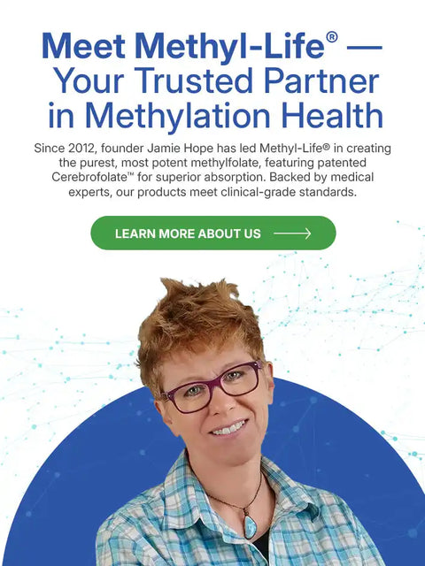 Advertisement for Methyl-Life® brand methylation health products.