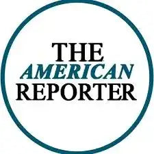 The american reporter logo, featuring bold black and teal text encircled by a matching teal ring.
