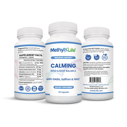 CALMING Your Stress Naturally with the Best Gaba Supplement - Natural Supplements for Brain Health - Methyl-Life®