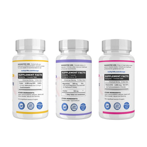 Cofactors Add-On (Hydroxocobalamin + Methylfolate 2.5 + Magnesium Complete) - Best Sellers - Methyl-Life® Supplements