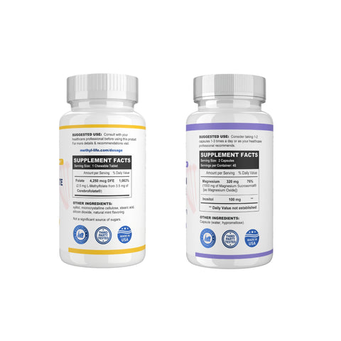 Cofactors Add-On (Methylfolate 2.5 mg + Magnesium Complete) - Best Sellers - Methyl-Life® Supplements