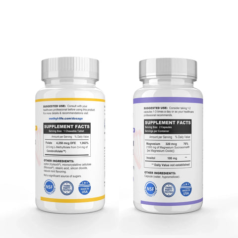 Cofactors Add-On (Methylfolate 2.5 mg + Magnesium Complete) - Best Sellers - Methyl-Life® Supplements