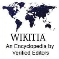 Dark blue world map logo with the text ’wiktia’ and subtitle ’an encyclopedia by verified editors.’