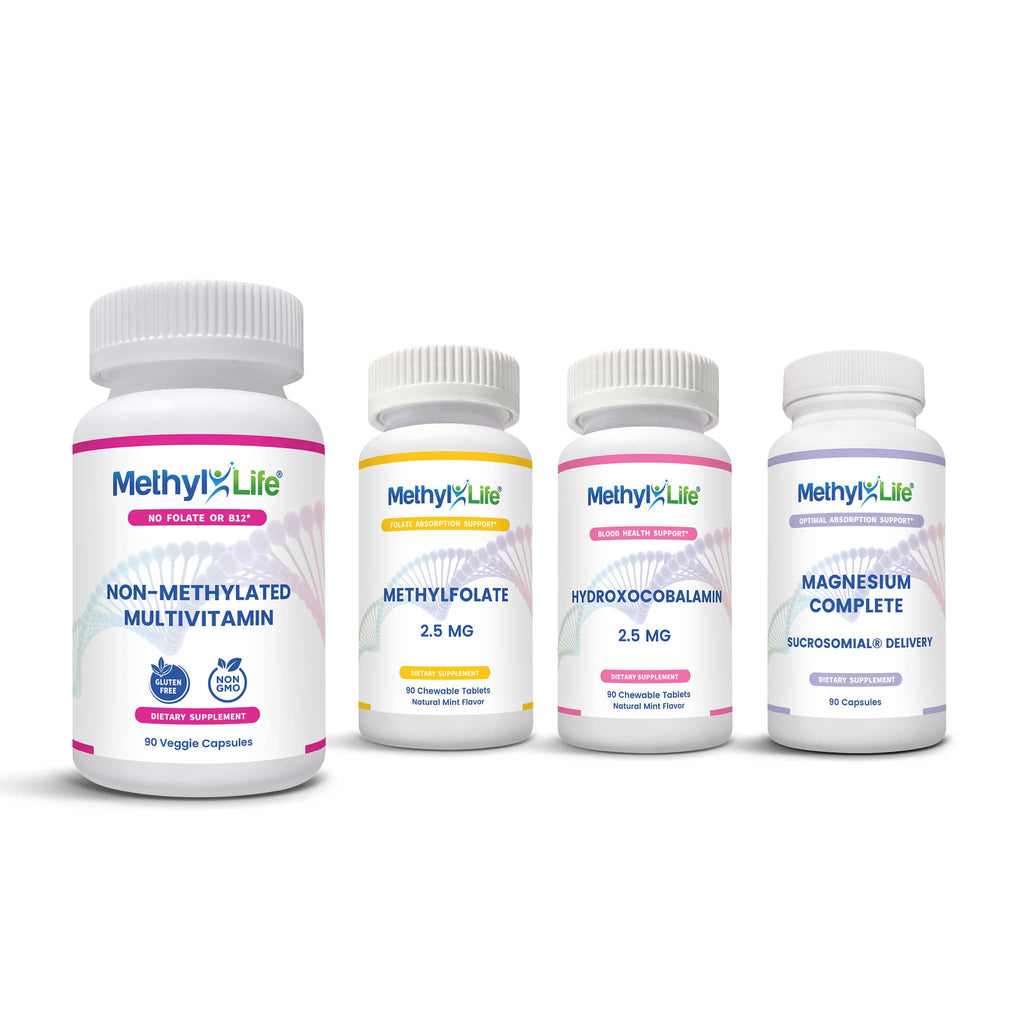 MTHFR Supplements: L-Methylfolate, Vitamin B12 Supplement, Multivitamin & Magnesium - Methyl-Life® Supplements