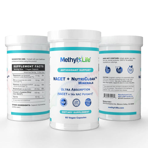 NACET + NutriCloak™ Minerals - Ultra Antioxidant Absorption - Best Sellers - Methyl-Life® Supplements